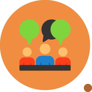 Chat bubble for networking conversations Flat Shadow Icon vector