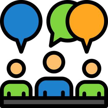 Chat bubble for networking conversations Line Filled Icon vector