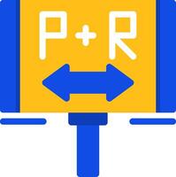 Park and ride Flat Two Color Icon vector