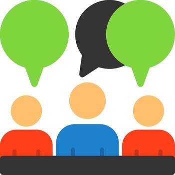 Chat bubble for networking conversations Flat Icon vector