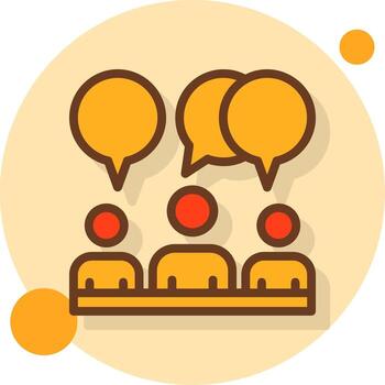 Chat bubble for networking conversations Filled Shadow Circle Icon vector