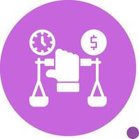 Hand holding a balance scale for negotiation Glyph Shadow Icon vector