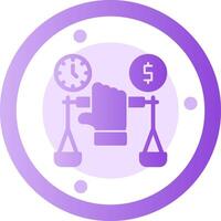Hand holding a balance scale for negotiation Glyph Gradient Icon vector