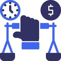 Hand holding a balance scale for negotiation Solid Two Color Icon vector