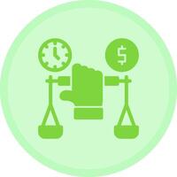 Hand holding a balance scale for negotiation Multicolor Circle Icon vector