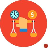 Hand holding a balance scale for negotiation Flat Shadow Icon vector