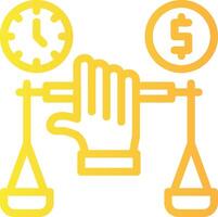 Hand holding a balance scale for negotiation Linear Gradient Icon vector