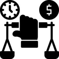 Hand holding a balance scale for negotiation Glyph Icon vector