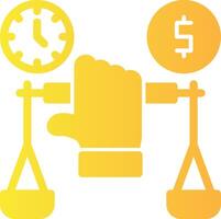 Hand holding a balance scale for negotiation Solid Multi Gradient Icon vector