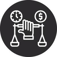 Hand holding a balance scale for negotiation Inverted Icon vector