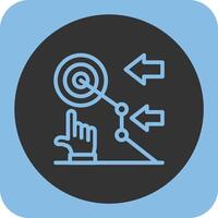 Hand with a target for goal setting Linear Round Icon vector