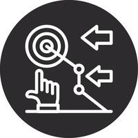 Hand with a target for goal setting Inverted Icon vector