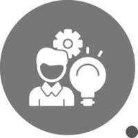 Person with a lightbulb for innovation Glyph Shadow Icon vector