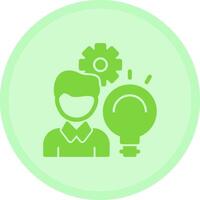 Person with a lightbulb for innovation Multicolor Circle Icon vector