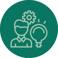 Person with a lightbulb for innovation Line Multi color Icon vector