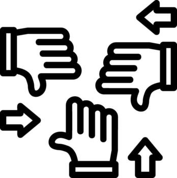 Group of people with open hands for collaboration Line Icon vector