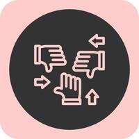Group of people with open hands for collaboration Linear Round Icon vector