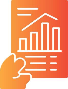 Hand holding a chart indicating progress Solid Multi Gradient Icon vector
