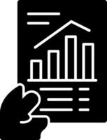 Hand holding a chart indicating progress Glyph Icon vector
