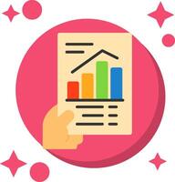 Hand holding a chart indicating progress Tailed Color Icon vector