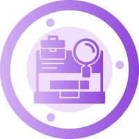 Laptop with a Job Search button Glyph Gradient Icon vector