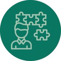 Person with a puzzle piece for fit Line Multi color Icon vector