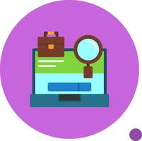 Laptop with a Job Search button Flat Shadow Icon vector