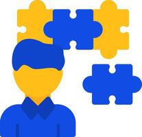 Person with a puzzle piece for fit Flat Two Color Icon vector