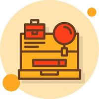 Laptop with a Job Search button Filled Shadow Circle Icon vector
