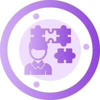 Person with a puzzle piece for fit Glyph Gradient Icon vector