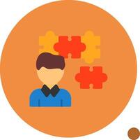 Person with a puzzle piece for fit Flat Shadow Icon vector