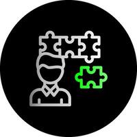 Person with a puzzle piece for fit Dual Gradient Circle Icon vector