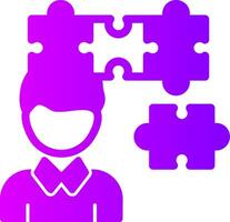 Person with a puzzle piece for fit Solid Multi Gradient Icon vector