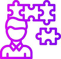 Person with a puzzle piece for fit Linear Gradient Icon vector