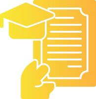 Hand holding a diploma for education Solid Multi Gradient Icon vector