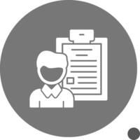 Person with a clipboard for interviews Glyph Shadow Icon vector
