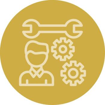 Person with a wrench for skills Line Multi color Icon vector