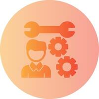 Person with a wrench for skills Gradient Circle Icon vector