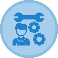 Person with a wrench for skills Multicolor Circle Icon vector