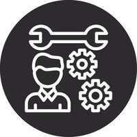 Person with a wrench for skills Inverted Icon vector