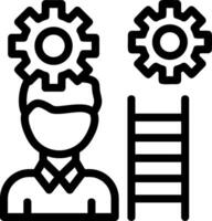 Person with a ladder for advancement Line Icon vector