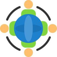 globo con personas simbolizando global oportunidades plano icono vector