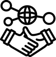 Hand holding a handshake for networking Line Icon vector