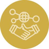 Hand holding a handshake for networking Line Multi color Icon vector