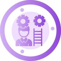 Person with a ladder for advancement Glyph Gradient Icon vector