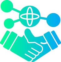 Hand holding a handshake for networking Solid Multi Gradient Icon vector