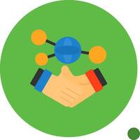 Hand holding a handshake for networking Flat Shadow Icon vector