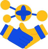 Hand holding a handshake for networking Flat Two Color Icon vector