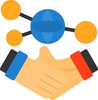 Hand holding a handshake for networking Flat Icon vector
