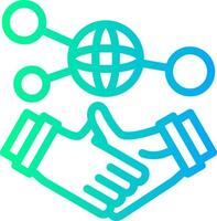 Hand holding a handshake for networking Linear Gradient Icon vector